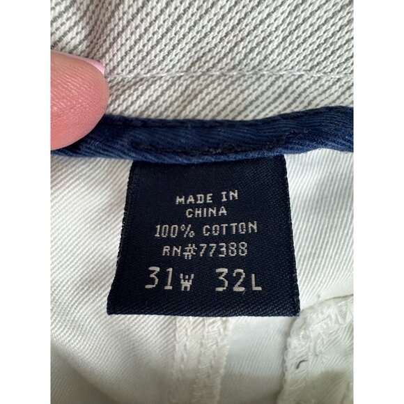 VTG J Crew Broken-In Favorite Fit Mens 31W 32L White NWT Y2K Casual Cotton Pants - Picture 7 of 16